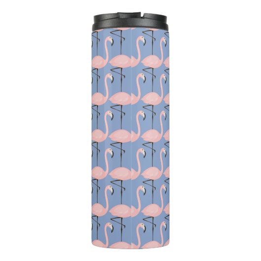 Flamingo patroon van aanbesteding | Monogram Thermosbeker (Achterkant)