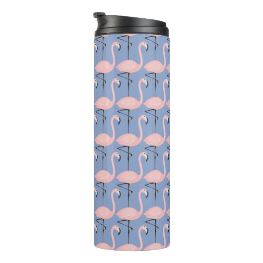Flamingo patroon van aanbesteding | Monogram Thermosbeker (Geroteerd rechts)