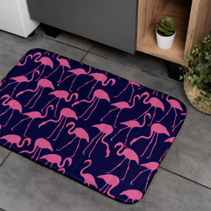 Flamingo patroon van de marine en roze badmat