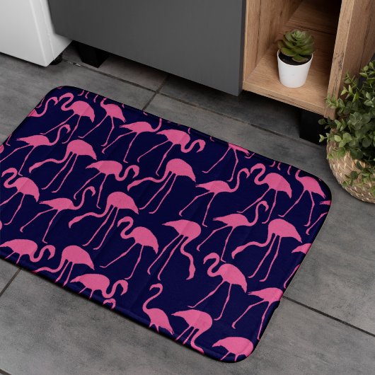 Flamingo patroon van de marine en roze badmat