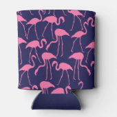 Flamingo patroon van de marine en roze blikjeskoeler (Achterkant)