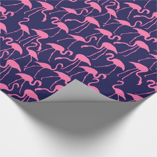 Flamingo patroon van de marine en roze cadeaupapier (Hoek)