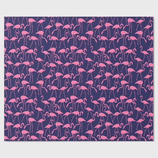 Flamingo patroon van de marine en roze cadeaupapier (Vlak)