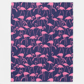Flamingo patroon van de marine en roze fleece deken (Voorkant)