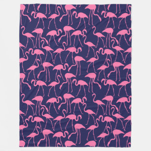 Flamingo patroon van de marine en roze fleece deken