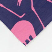 Flamingo patroon van de marine en roze fleece deken (Hoek)