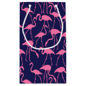 Flamingo patroon van de marine en roze klein cadeauzakje (Achterkant)