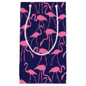 Flamingo patroon van de marine en roze klein cadeauzakje (Voorkant)