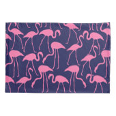 Flamingo patroon van de marine en roze kussensloop (Achterkant)