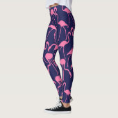 Flamingo patroon van de marine en roze leggings (Links)