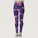 Flamingo patroon van de marine en roze leggings<br><div class="desc">Helder en kleurrijk flamingoerpatroon zomerontwerp.</div>