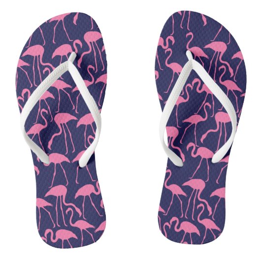 Flamingo patroon van de marine en roze teenslippers (Voetbed)