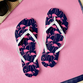 Flamingo patroon van de marine en roze teenslippers