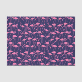 Flamingo patroon van de marine en roze tissuepapier