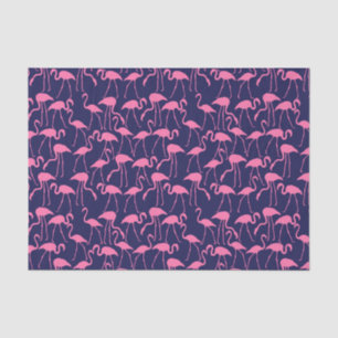 Flamingo patroon van de marine en roze tissuepapier