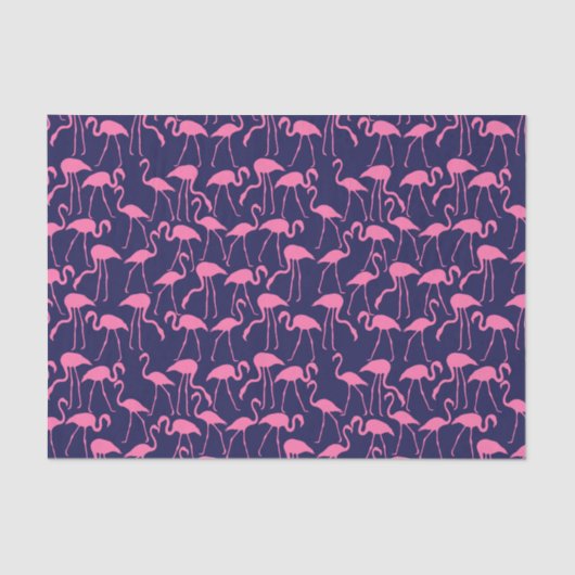 Flamingo patroon van de marine en roze tissuepapier (Voorkant)