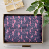 Flamingo patroon van de marine en roze tissuepapier (Geschenk)