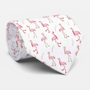 flamingo patroon voor kerstroze kerst stropdas