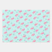 Flamingo patroon Waterverf voor kerstroze  Inpakpapier Vel (Voorkant)