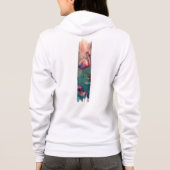 Flamingo penseelstreekverf kunst hoodie (Achterkant)