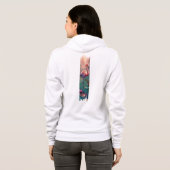Flamingo penseelstreekverf kunst hoodie (Achterkant volledig)