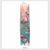 flamingo-penseelstreekverf sticker (Vel)