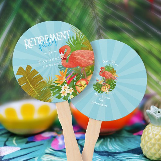 Flamingo Pensioen Blauw Handwaaier
