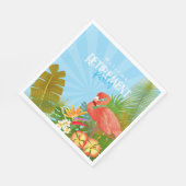 Flamingo Pensioen Blauw Servet (Hoek)