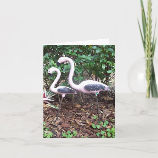 Flamingo Photo Folded Note Kaart (Voorkant)