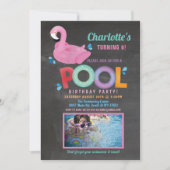 Flamingo Photo Pool Party Birthday Beach Float Kaart (Voorkant)