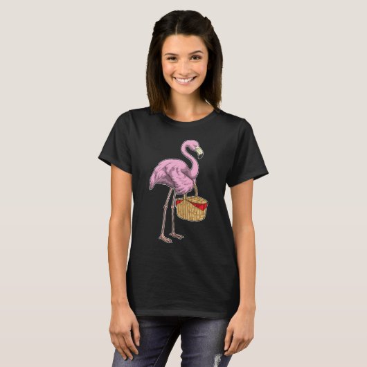 Flamingo Picknickmand T-shirt (Voorkant volledig)