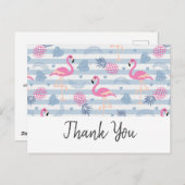 Flamingo & Pineappel Patroon Dank u Briefkaart (Voorkant / Achterkant)