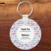 Flamingo & Pineappel Patroon Dank u Sleutelhanger (Voorkant)