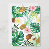 Flamingo Pineapple Birthday Party Invitation Kaart (Achterkant)