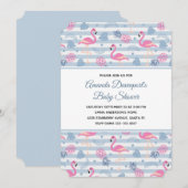 Flamingo & Pineapple Pattern-Baby shower Kaart (Voorkant / Achterkant)