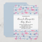 Flamingo & Pineapple Pattern-Baby shower Kaart (Voorkant / Achterkant)