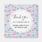 Flamingo & Pineapple Pattern Favor Magneet (Voorkant)