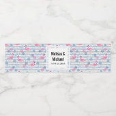 Flamingo & Pineapple Pattern Weddenschap Waterfles Etiket (Enkel label)