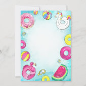 Flamingo Pineapple Summer Pool Sweet 16 Kaart (Achterkant)