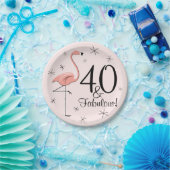 Flamingo Pink 40 en bord van papier van Fabulous (Feest)