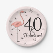 Flamingo Pink 40 en bord van papier van Fabulous (Voorkant)