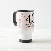 Flamingo Pink '40 en Fabulous!' reismok Reisbeker (Voorkant links)