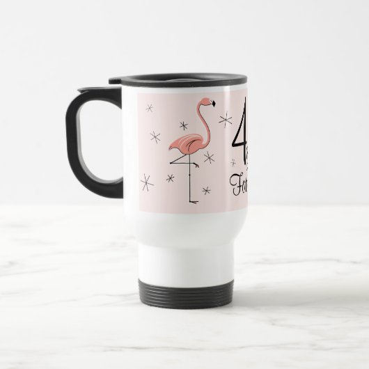 Flamingo Pink '40 en Fabulous!' reismok Reisbeker (Links)