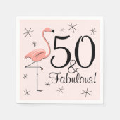Flamingo Pink '50 and Fabulous!' papieren luiers Servet (Voorkant)
