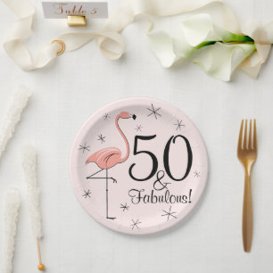 Flamingo Pink 50 en bord van papier van Fabulous