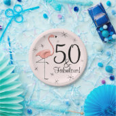 Flamingo Pink 50 en bord van papier van Fabulous (Feest)