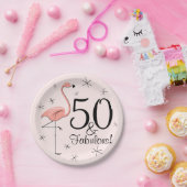 Flamingo Pink 50 en bord van papier van Fabulous (Feest)