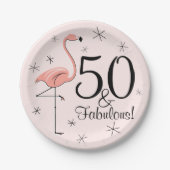 Flamingo Pink 50 en bord van papier van Fabulous (Voorkant)