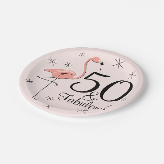 Flamingo Pink 50 en bord van papier van Fabulous (Gekanteld)