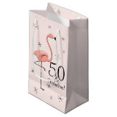 Flamingo Pink '50 en Fabulous!' cadeautas kleine (Voorkant Gekanteld)